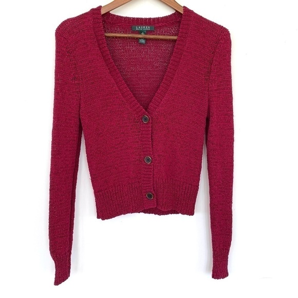 Ralph Lauren cardigan,  button front with v-neckline, slim fit - Picture 2 of 11